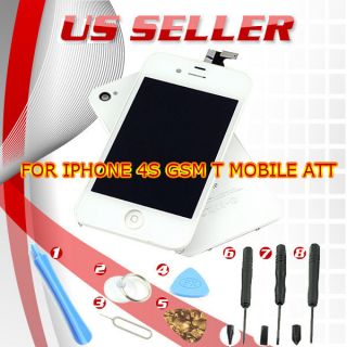 For Iphone 4S GSM T mobile , ATT LCD digitizer rear cover home butten 