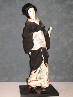 Vintage beautiful 1950s Japanese Geisha Doll Nishi Human Hair Kimono 