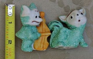   OCCUPIED JAPAN CARTOON CHARACTERS PORCELAIN FIGURINE MUSIC CELLO CAT