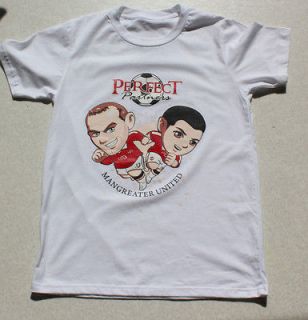 Manchester United pair Rooney and Chicharito Jersey White T Shirt S M 