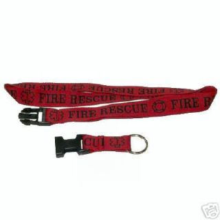 Fire Fighter Rescue Lanyard Badge Holder Key Ring
