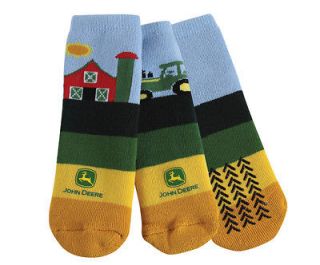John Deere Farm Scene Slipper Socks Toddler New