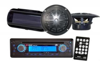 Boat Marine New Black Indash CD  Radio AUX Player 4 Speakers w 