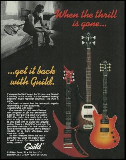 THE GUILD X 79 S 275 ELECTRIC & SB 202 BASS GUITARS AD 8X11 
