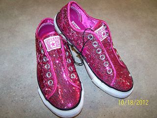 Woman sz 6 Shoe NEW CONVERSE STAR Princess Pink Glitter Sparkle 