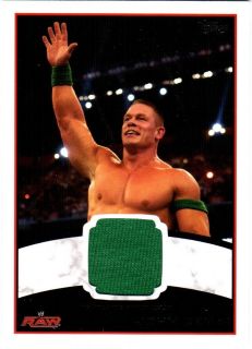 WWE John Cena 2012 Topps Authentic Event Worn Shirt Relic Card Green
