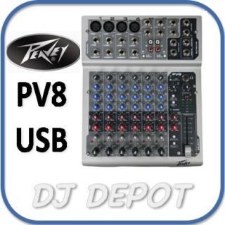   USB 8 Channel Mixing Desk PV8USB Band PA Cabaret Karaoke Mixer BNIB
