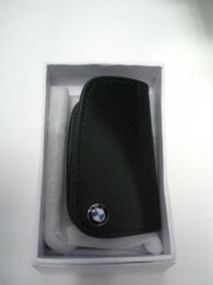 BMW Genuine Leather Key Case FOB Holder in Black w Logo