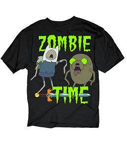 Adventure Time With Finn & Jake Zombie Time Licensed Adult T Shirt S 