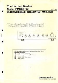 Harman Kardon Original PM 640 Amplifier Service Manual