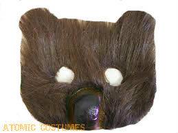 Bear Mask Face Furry Brown Grizzly Animal Zoo Child Adult Nose Mouth 