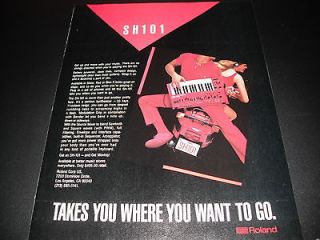 Roland SH101 Keyboard Synthesizer 1984 Magazine Print Ad