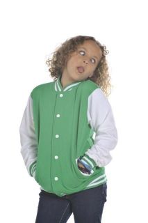 Girl Boy Kids Varsity Baseball College Letterman Jacket Sweatshirt 