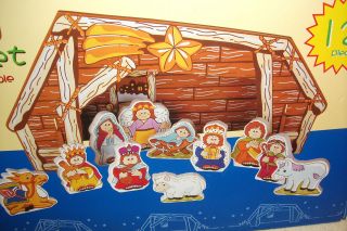 Jetmax Kids Children Wooden Nativity Set NEW IOB Very Clean Excellent 
