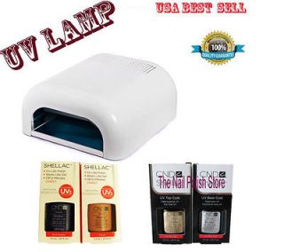 CND Shellac UV Lamp Kit Set 2 Colors & Free Base / Top Coat. 0.25/7 