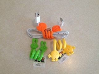 Lot of 3 Cord Keeper iPod Headphone, USB Cord, Charger Cord and Cable 