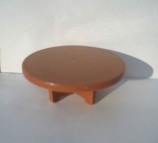   Fisher Price Little People Brown Round Table Kitchen Dining Dollhouse