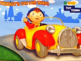 New Noddy Fabric Panel Toy Town Car Airplane Quilting Treasures 23