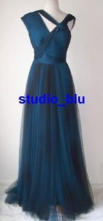 ELIE SAAB Blue Ombre Tulle Lace Silk Dress Gown 8 or 12 14