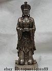   Chinese Taoism Deity Silver Stand Kwan yin Guan Yin Goddess Statue