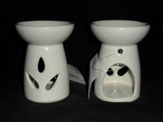 Tart/Oil Candle Burner Round White Design (can be used with Yankee 