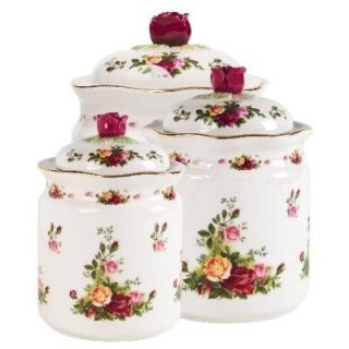 ROYAL ALBERT OLD COUNTRY ROSES CANISTERS SET OF 3, NEW IN BOX