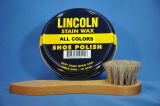 Lincoln Shoe Boot Polish Shine, Stain Wax w/ Applicator  9 Colors 