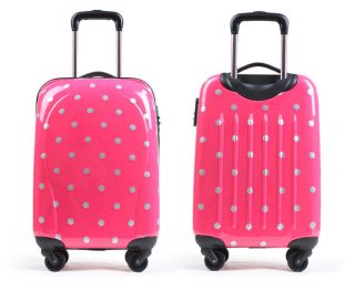 Fashion Girl Luggage Suitcase Trolley Bag Rolling Wheel with Polka Dot 