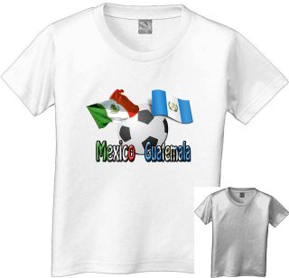 MEXICAN AND GUATEMALA SOCCER KIDS T SHIRT white grey