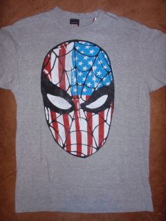 Mens Amazing Spider Man Spiderman Face Mask American Flag T Shirt New 