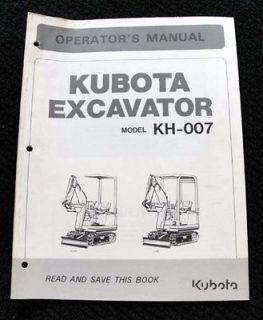 ORIGINAL KUBOTA KH41 KH 41 EXCAVATOR TRACTOR OPERATORS MANUAL MINTY