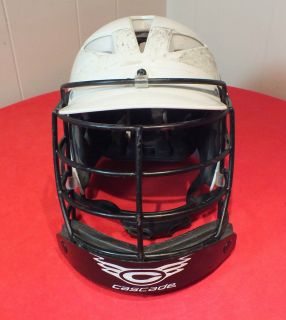 Cascade LaCrosse Helmet w/Cage & Chin Strap White Size Junior Fast 