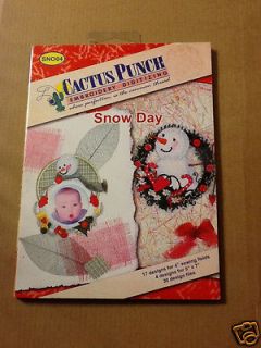 New Cactus Punch Machine Embroidery Christmas Snowman Snowmen Card 