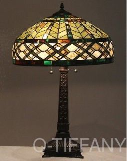 Tiffany Style Stained Glass Lamp Shade Jade   18 Wide   Shade ONLY