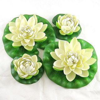 Artificial Silk Flower (Polyfoam) Floating Cream Lotus