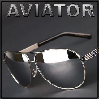 Air Force Aviators Metal Frame Sunglasses Chrome with Blue Star NEW T4