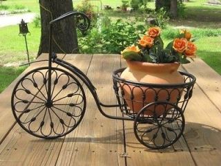   Wrought Iron BICYCLE PLANT STAND GARDEN PATIO FLOWER POT PLANTER NEW