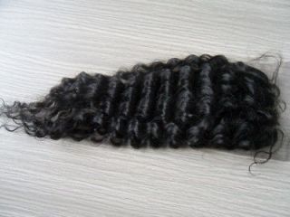 12indian virgn hair top closures lace size 4x3.5 deep wave #1b in 