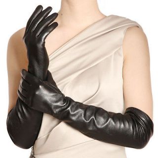 Black & L Ladies opera long genuine Italian soft nappa leather gloves 