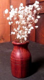 Wood Vase Hand Crafted Lathe Turned Olive Wood mini Collectible 