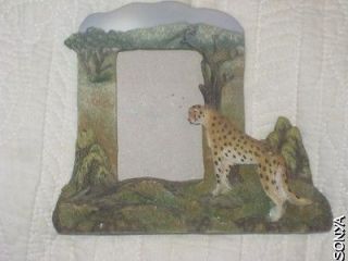 Hallmark Cute Big Cat Cheetah Jungle Resin Picture Frame 3Hx21/4W 