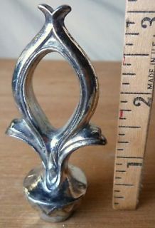 Lamp finial Mid Century DECO Chrome 3 h x1 1/2w floral loop
