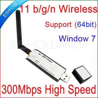 New USB 300Mbps WiFi Wireless Network Lan Card Adapter 11n/g/b Antenna 