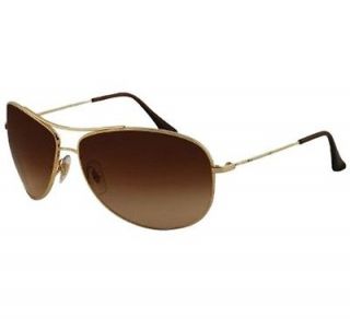   3293 001/13 67 Gold Brown Large Metal Aviator Mens Womens Sunglasses