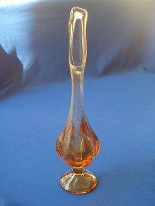 VIKING Glass Amber EPIC 6 PETAL Swung Bud VASE