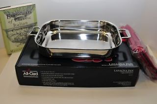 All Clad Stainless Steel Lasagna Pan, Mitts & Cookbook