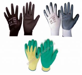 PWS Quality Work Safety Gloves Nitrile PU Latex Coated Garden Mens 