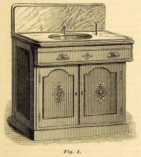   Antique Portable Washstand Sink Slop Pail Lavatory Washbasin Decor