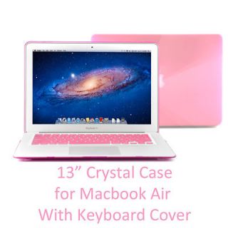 Pink Crystal Hard Shell Macbook Air See Thru Case Cover 13 w keyboard 