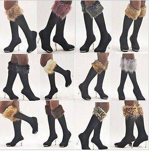   womens faux fur socks leg warmer stocking Fur Cover Cuff Fit Boots